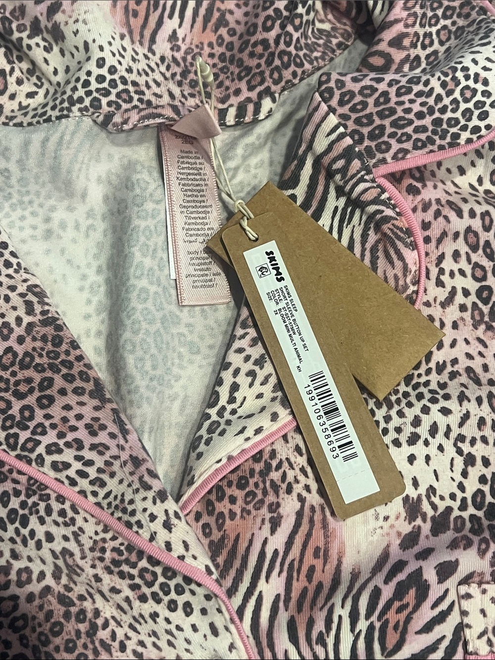 SKIMS Pink Animal-Print Short Pajama Set - Picture 4 of 4